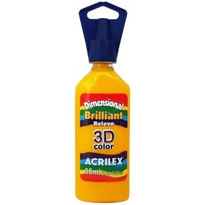 Tinta Dimensional Brilliant 3D 35ml - Amarelo Ouro 505 Acrilex