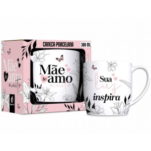 Caneca Porcelana Urban 300ml - Mãe Sua Luz Inspira Brasfoot