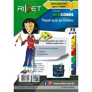Bloco Ecocores A4 Papel Que Se Dobra 75g 48fls Ridet