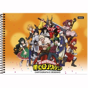 Caderno de Cartografia My Hero Academia 80 Folhas Foroni