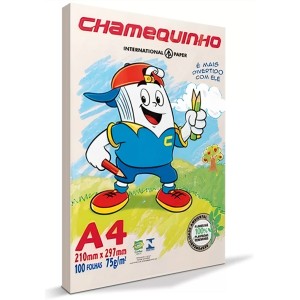 Papel Sulfite A4 Marfim 75g 100 Folhas Chamequinho Chamex