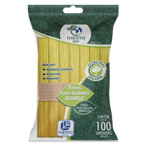 Palito de Sorvete Amarelo c/100 Theoto