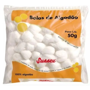 Bolas de Algodão Branco 50g Sussex