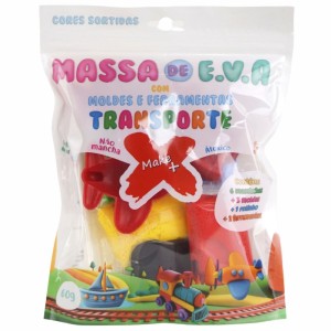 Kit Massinha de EVA com Moldes e Ferramentas 60g - Transporte Make+