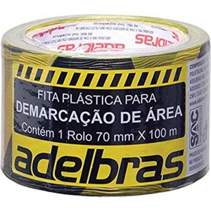 Fita Zebrada Plástica para Demarcação 70mm x 100m Adelbras
