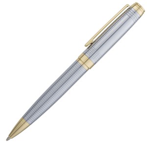 Caneta Esferográfica 1.0mm Supreme Prata com Ouro DI11481X Crown