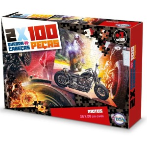 Quebra-Cabeça - Motos 100 Peças 12050 Toia Brinquedos