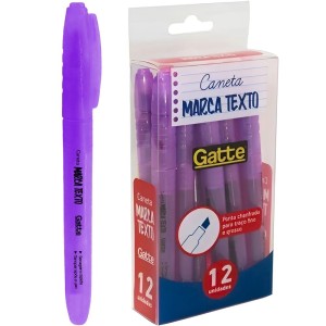 Marca Texto Lilás Fluorescente c/12 Gatte