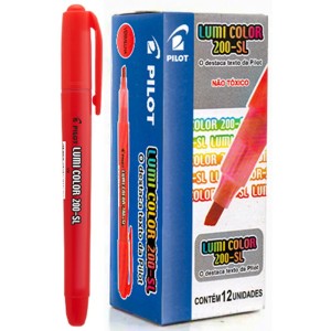 Marca Texto Lumi Color - Vermelho c/12 Pilot