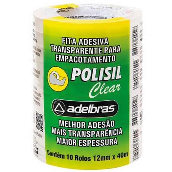 Fita Adesiva Transparente 12mm x 40m c/10 Adelbras