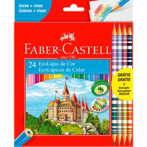 Lápis de Cor 20 Cores + 4 Bicolor Faber Castell