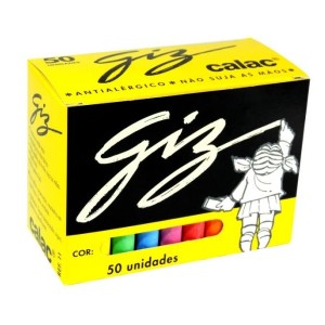 Giz Escolar Colorido Plastificado c/50 Calac
