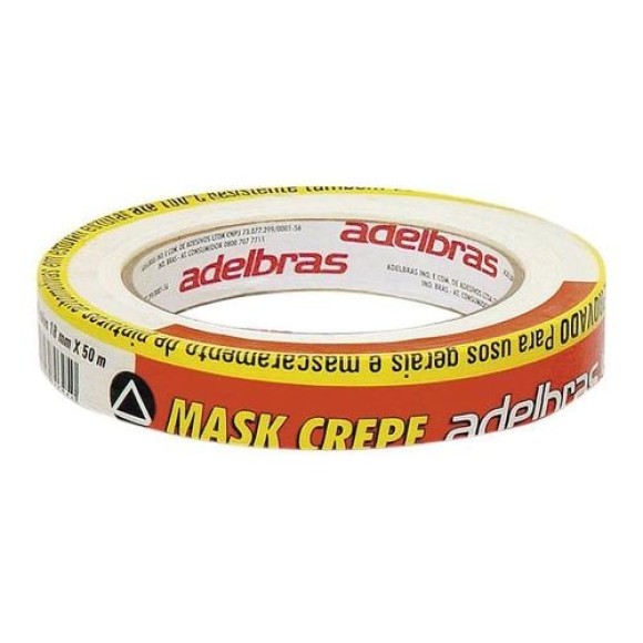 Fita Crepe Branca 18mm x 50m Adelbras